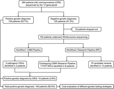 An additional whole-exome sequencing study in 102 panel-undiagnosed patients: A retrospective study in a Chinese craniosynostosis cohort